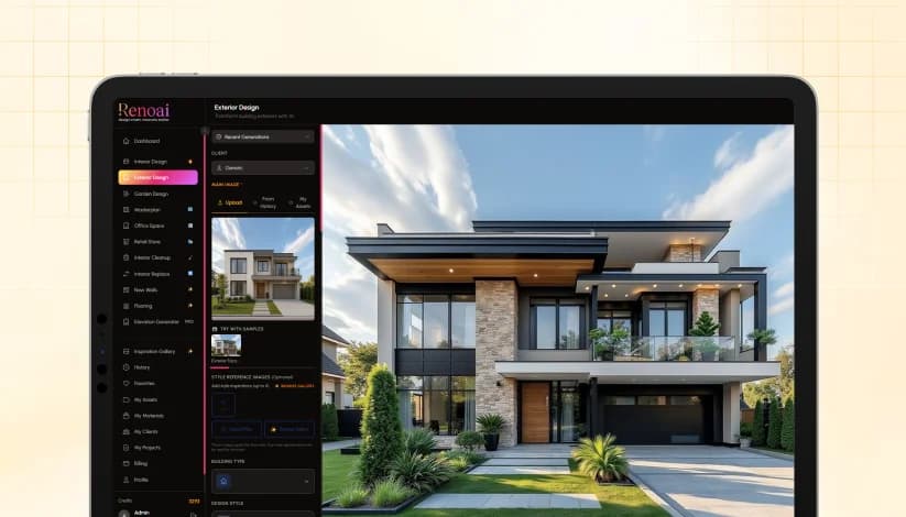 Exterior Design Feature in RenoAI - Designing Building Facades and Outdoor Spaces